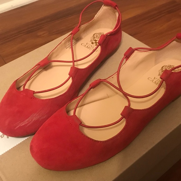 Leather Manmade Red Flat Party/Office/Casual - Picture 3 of 9